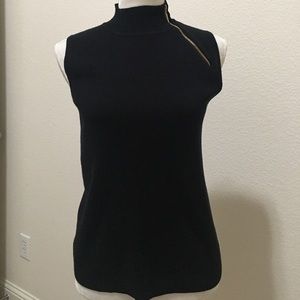 Black Sleeveless Mock Turtleneck